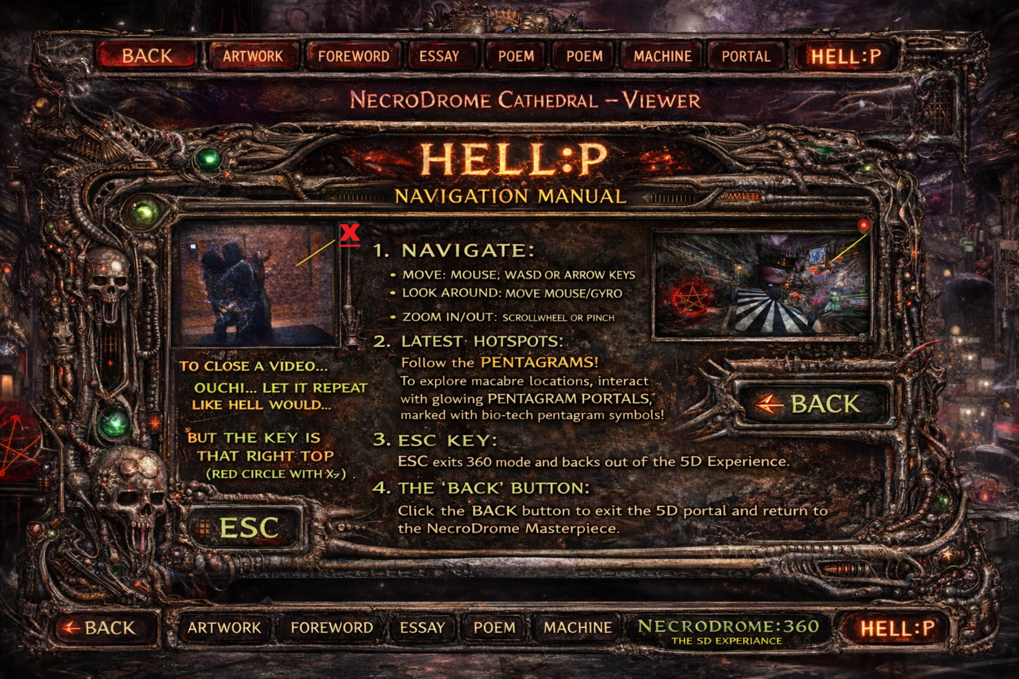 HELL:P navigation manual artwork