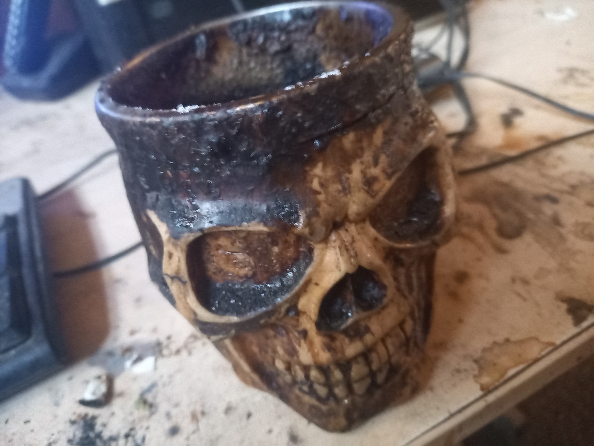 Skull-beker close-up